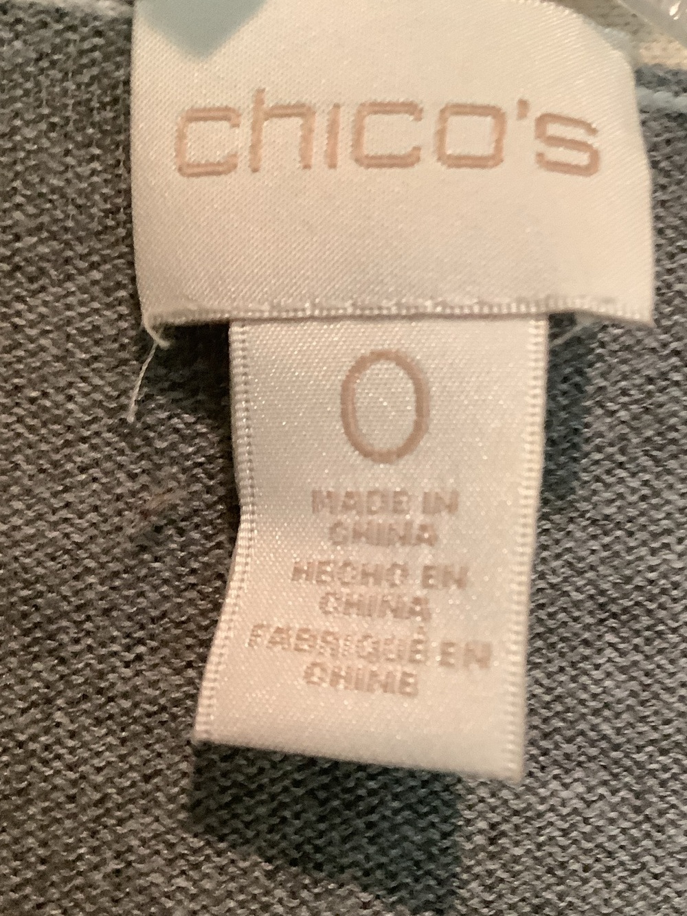 Chico's Gray Knit Top with Logo Tag - Picture 2 of 8